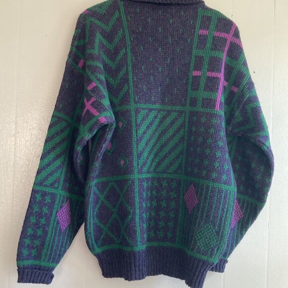 Conte of Florence Ski Sweater 90s Vintage Heavy Virgin Wool Grandpa Core… - Picture 7 of 14